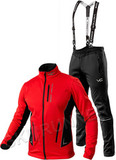 Утеплённый лыжный костюм 905 Victory Code Speed Up Red A2 с лямками мужской