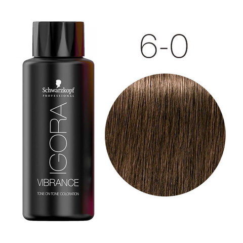 Schwarzkopf Igora Vibrance 6-0 (Темный русый натуральный) - Безаммиачный краситель для окрашивания тон-в-тон