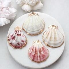 Подвеска Ракушка с позолотой 30-45 на 26-72 мм, РК036