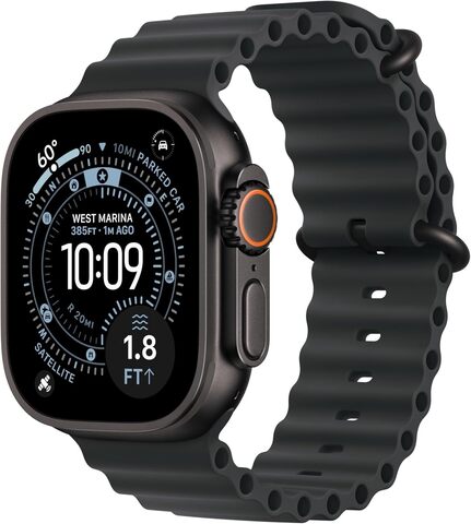 Умные часы Apple Watch Ultra 3 49 мм черный титан, ремешок Ocean черного цвета