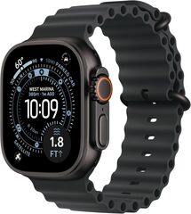 Умные часы Apple Watch Ultra 3 49 мм черный титан, ремешок Ocean черного цвета