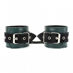 Оковы на ноги из натуральной кожи изумруд