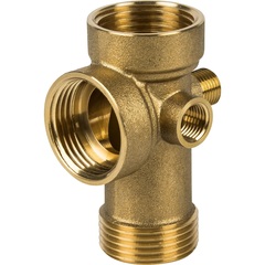 Штуцер латунный пятиходовой (пятивыводной 80 мм ,1" вн. - вн. - нар., 1/4" - вн. - нар.)