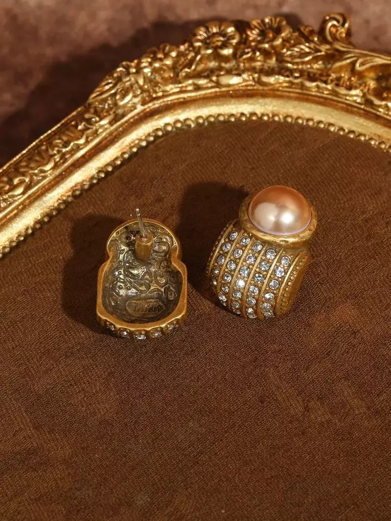 Серьги винтажные Жемчужные, Золотые