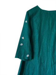 Ромашка. Платье льняное макси с вышивкой ромашки PL-422572