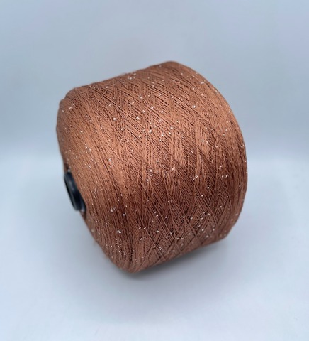 Бобинная пряжа (пр.Италия),Linette Pailletes, 450/100гр, 80% Лен, 20% Полиэстер(пайетка), цвет-Шоколад+пайетка. арт.36730