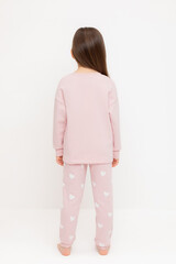 пижама  для девочки  К 1567/розовый жемчуг,сердечки