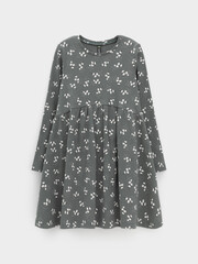 Платье  для девочки  КР 5942/пряный базилик,нежные цветочки к585