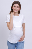 Футболка для беременных и кормящих 10590 белый б/принта