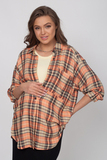 Рубашка для беременных и кормящих 19164 клетка лосось