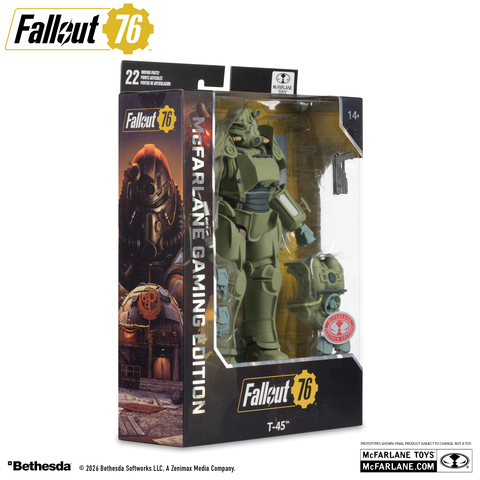 Фигурка Военная броня T-45 из Fallout 76 McFarlane Gaming Edition Red Platinum Edition