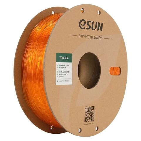Пластик для 3D-печати eSUN TPU-95A, 1,75 мм, 1 кг, полупрозрачный оранжевый, TPU-95A175T-O1Y1