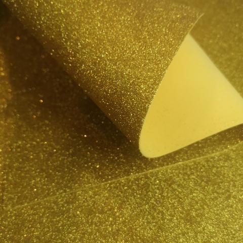 Фоамиран для творчества глиттерный с блестками 2,0мм/размер 50х50см/ цвет темное золото (5шт)