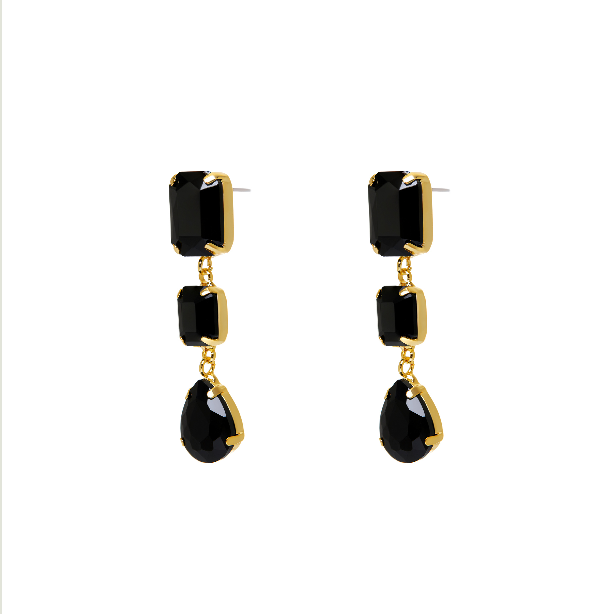 DÉJÀ VU Серьги Large Black Earrings déjà vu серьги chic earrings – crystal gold