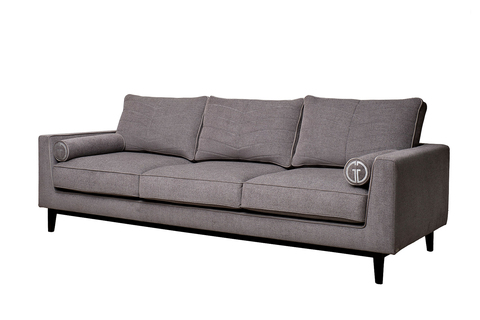 Диван шенилловый Garda Decor Madrid Memory трехместный коричневый с кантом