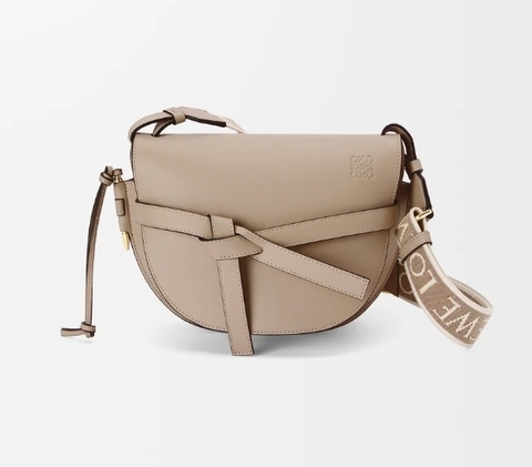 Кожаная сумка Loewe Gate кремовый