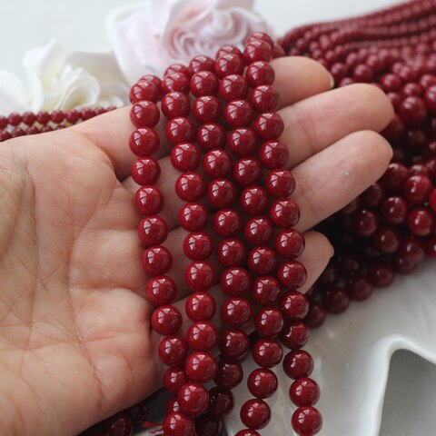 Майорка тёмно-бордовая 8 мм, 1 нить, МА224