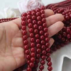 Майорка тёмно-бордовая 8 мм, 1 нить, МА224