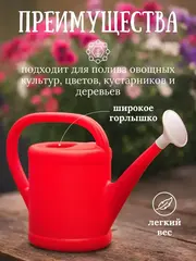 64-0-205 Лейка садовая пластиковая с насадкой, 5л (Россия)