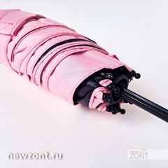 Компактный женский зонт капсула розовый с черным