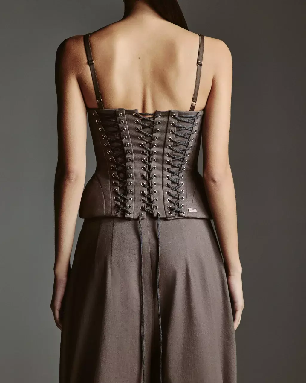 Корсет шнурованный М, Серый