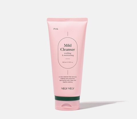 Vely Vely Pink Mild Cleanser, Успокаивающий слабокислотный гель для умывания, 200 мл