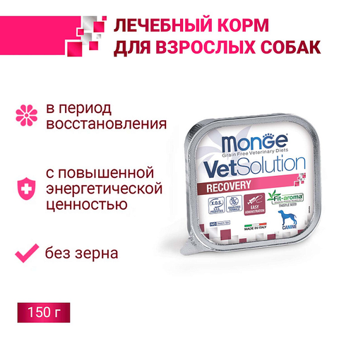Диетический корм Monge VetSolution Dog Recovery Рекавери для собак при восстановлении питания в период выздоровления 150 г