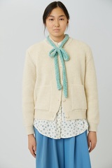 Шарфик из плюшевой пряжи мятного цвета