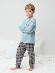 пижама  для мальчика  К 1567/голубой,клетка