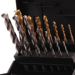 Набор метчиков машинных M3 -M12 HSSE-TiN DIN371/376 (Винт., C/2-3P, R35,+ сверла) 14пр Volkel 47848