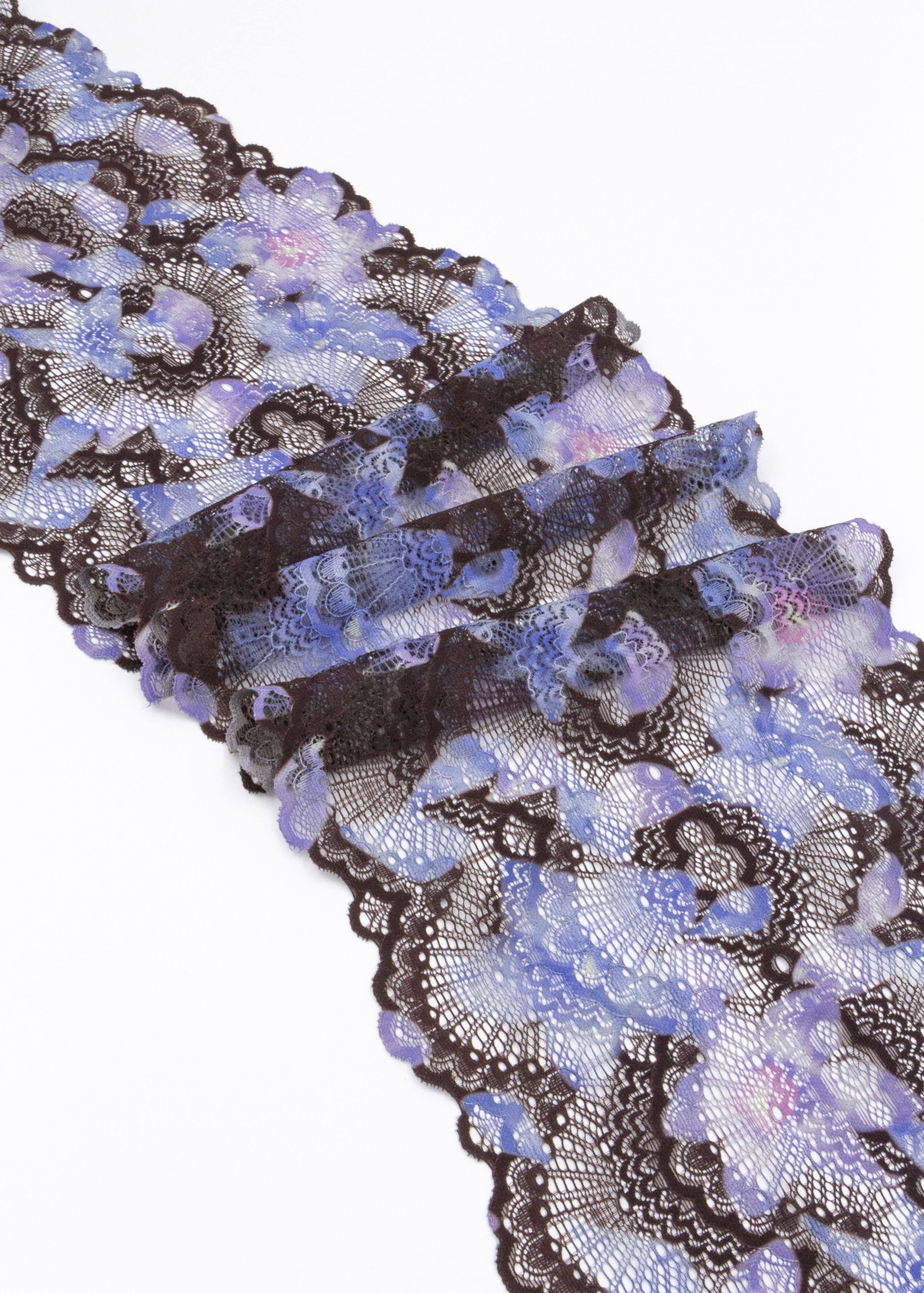 Эластичное кружево горький шоколад с мультиколор ширина 19 см