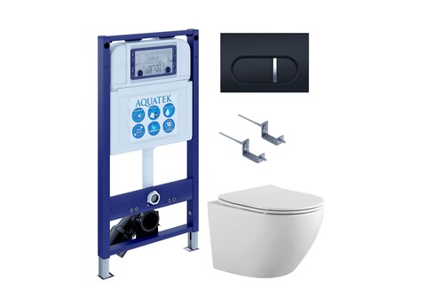 Aquatek SET Aquatek ЕВРОПА-045 4в1 SET Aquatek ЕВРОПА-045 4в1 (рама Aquatek INS-0000025 +крепление KKI-0000002 +кнопка KDI-0000045 +унитаз AQ1901-00 +тонкое сиденье sc)