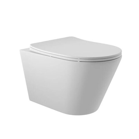 Aqueduto CONT2120 AQD CONE Tornado Унитаз подвесной 525*360 безободковый, Tornado, сиденье с микролифтом, белый матовый