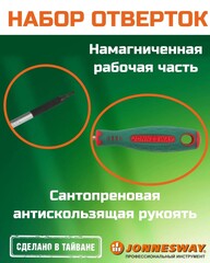 Jonnesway D71T109S Набор отверток стержневых TORX® ANTI-SLIP GRIP, 9 предметов 48716