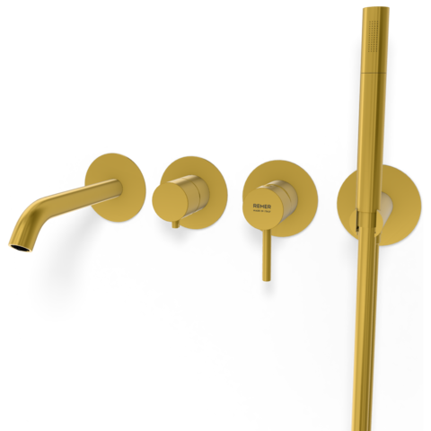 Remer X53D2PWBBG Смеситель для ванны Remer X Style X53D2PWBBG, золото брашированное