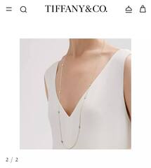 Длинное колье-нитка 33 камня из серебра 925пробы с завальцоваными куб.цирконами в стиле Tiffany