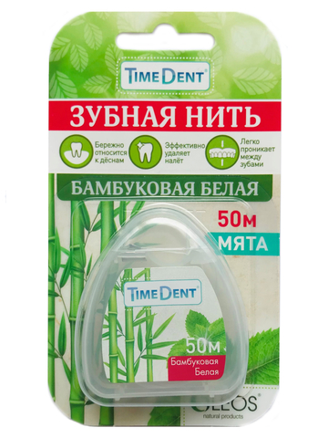 Time Dent® Зубная нить бамбуковая (белая) Oleos