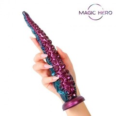 Фаллоимитатор-щупальце Magic Hero (27×5,5 см) зелено-розовый с перламутром