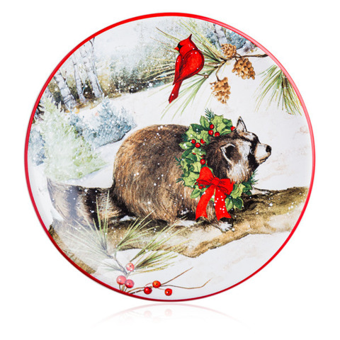 Тарелка пирожковая 15см Certified Int. Зимний лес Барсук