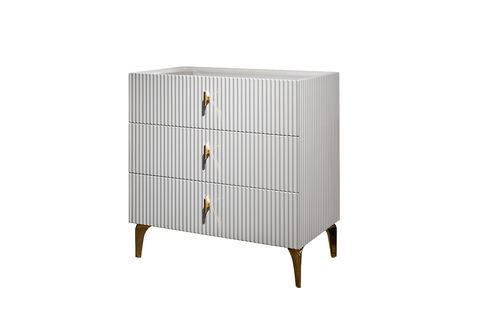 Комод с тремя ящиками 74x40x75см Garda Decor Doria белый с золотом