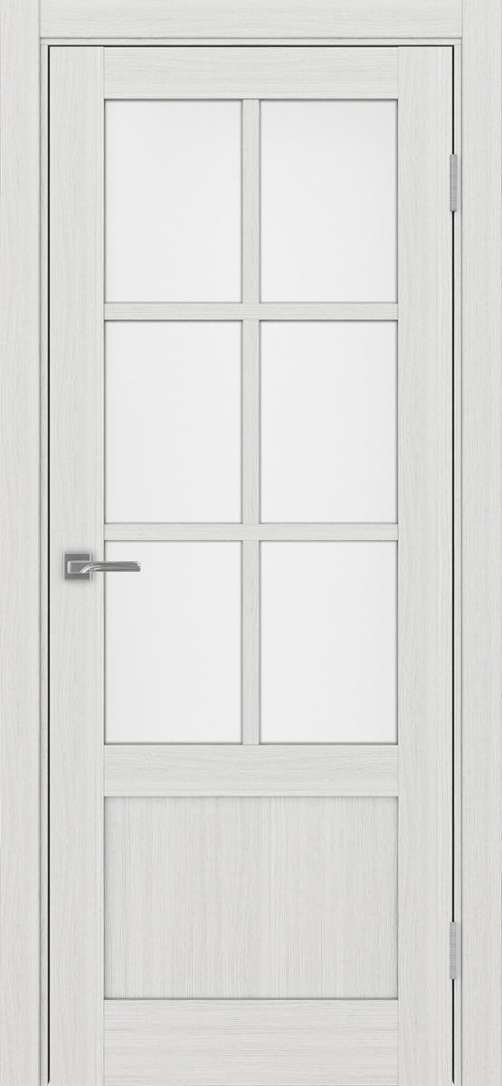 Дверь межкомнатная Оптима Порте Турин 541ПФ.2221, цвет серебристый ясень, экошпон, стекло мателюкс