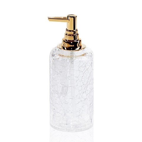 Decor Walther 0932820 Decor Walther Crack SSP Дозатор для мыла, настольный, французское стекло Craquele, цвет: золото