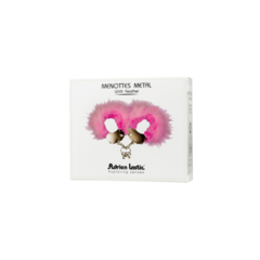 Наручники Adrien Lastic M металл с розовыми перьями