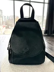 Женский городской рюкзак из натуральной кожи цвет черный