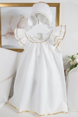 Пелагея (4 пр., Крестильный набор для ДЕВОЧКИ) (Белый/золото, 3-6 мес)