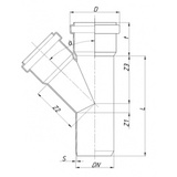 Тройник Ostendorf для внутренней канализации HTEA 110/110х45° (115200)