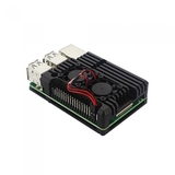 RA458   Корпус ACD  Black Metal Aluminum Case with double Fans for Raspberry Pi 3B/3B+ (RASP2244)