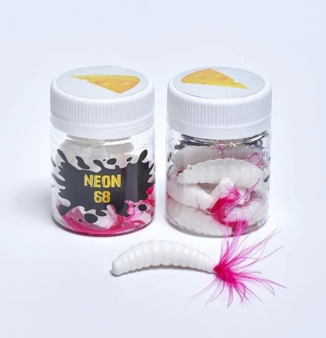 NEON 68 Maggot fly 33 мм (6 шт) БЕЛЫЙ-РОЗОВЫЙ продажа от 2 шт.