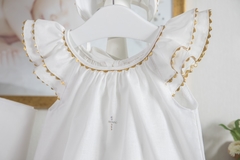 Пелагея (4 пр., Крестильный набор для ДЕВОЧКИ) (Белый/золото, 3-6 мес)