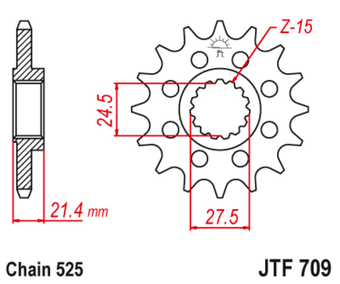 JT Звезда передняя JTF709.16RB